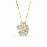 1.5CTW Pear Shaped Lab Grown Diamond (F/VS) Floral Pendant in 14K Gold