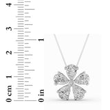 2.5CTW Pear Shaped Lab Grown Diamond (F/VS) Floral Pendant in 14K Gold