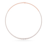 10CTW Round Shaped Lab Grown Diamond (F/VS) Graduating Half  Riviera Necklace in 14K Gold
