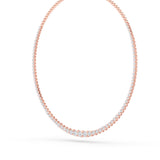 10CTW Round Shaped Lab Grown Diamond (F/VS) Graduating Half  Riviera Necklace in 14K Gold