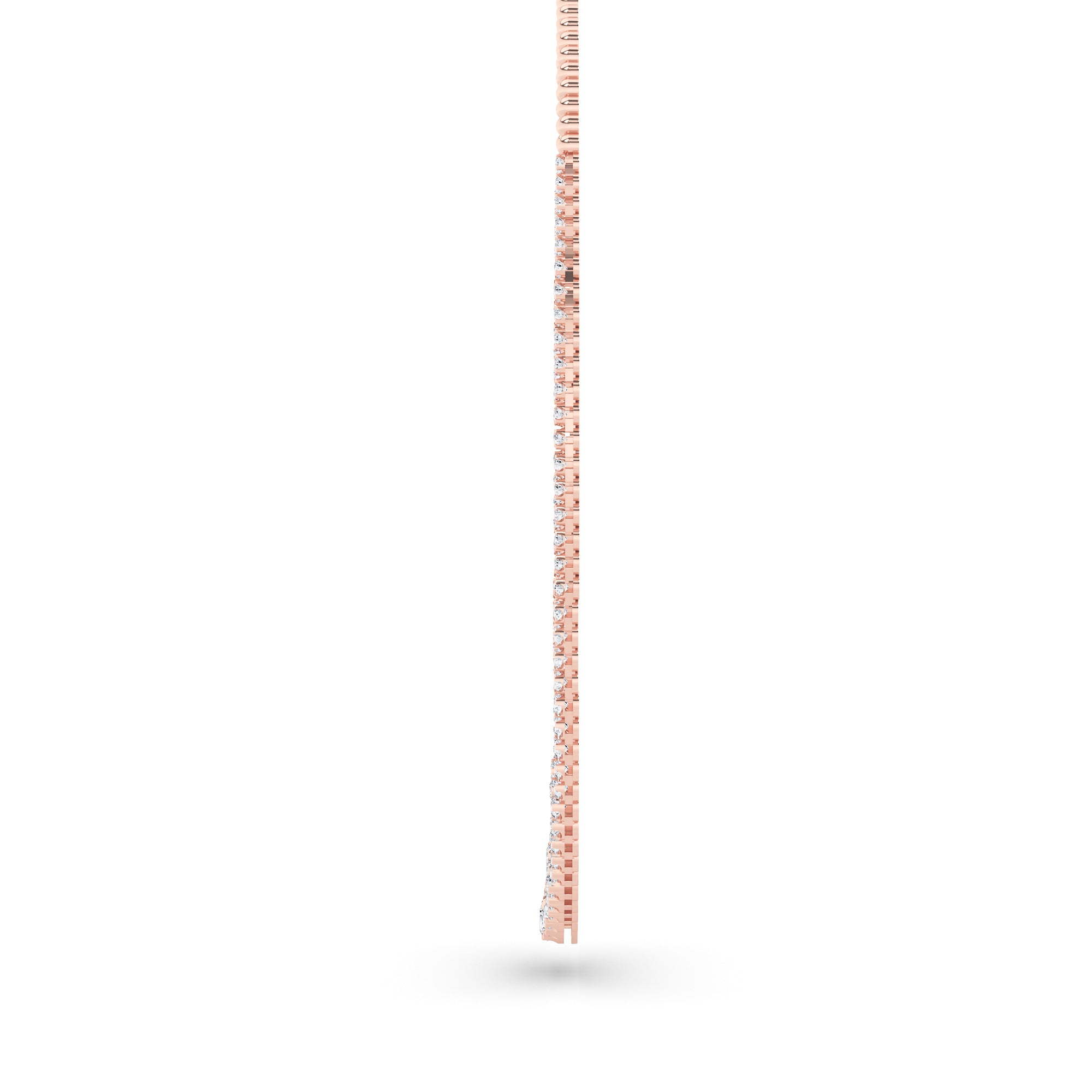10CTW Round Shaped Lab Grown Diamond (F/VS) Graduating Half  Riviera Necklace in 14K Gold