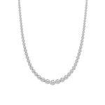 15CTW Round Shaped Lab Grown Diamond (F/VS) Graduating Full Riviera Necklace in 14K Gold