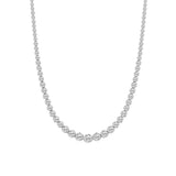15CTW Round Shaped Lab Grown Diamond (F/VS) Graduating Full Riviera Necklace in 14K Gold
