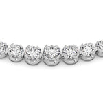 15CTW Round Shaped Lab Grown Diamond (F/VS) Graduating Full Riviera Necklace in 14K Gold