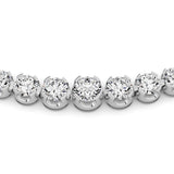 15CTW Round Shaped Lab Grown Diamond (F/VS) Graduating Full Riviera Necklace in 14K Gold