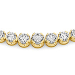 15CTW Round Shaped Lab Grown Diamond (F/VS) Graduating Full Riviera Necklace in 14K Gold