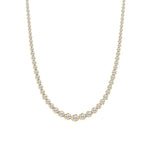 15CTW Round Shaped Lab Grown Diamond (F/VS) Graduating Full Riviera Necklace in 14K Gold