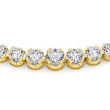15CTW Round Shaped Lab Grown Diamond (F/VS) Graduating Full Riviera Necklace in 14K Gold