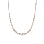 15CTW Round Shaped Lab Grown Diamond (F/VS) Graduating Full Riviera Necklace in 14K Gold