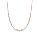 15CTW Round Shaped Lab Grown Diamond (F/VS) Graduating Full Riviera Necklace in 14K Gold
