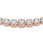 15CTW Round Shaped Lab Grown Diamond (F/VS) Graduating Full Riviera Necklace in 14K Gold