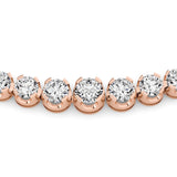 15CTW Round Shaped Lab Grown Diamond (F/VS) Graduating Full Riviera Necklace in 14K Gold