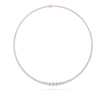 7CTW Round Shaped Lab Grown Diamond (F/VS) Graduating Half Riviera Necklace in 14K Gold