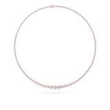 7CTW Round Shaped Lab Grown Diamond (F/VS) Graduating Half Riviera Necklace in 14K Gold