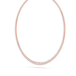 7CTW Round Shaped Lab Grown Diamond (F/VS) Graduating Half Riviera Necklace in 14K Gold