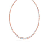 7CTW Round Shaped Lab Grown Diamond (F/VS) Graduating Half Riviera Necklace in 14K Gold