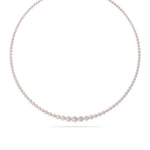 7CTW Round Shaped Lab Grown Diamond (F/VS) Graduating Half Riviera Necklace in 14K Gold