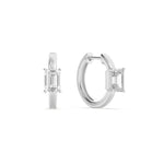 1.5CTW Emerald Shaped Lab Grown Diamond (F/VS) Solitaire Huggie Earrings in 14K Gold