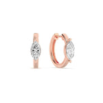 1.5CTW Marquise Shaped Lab Grown Diamond (F/VS) Solitaire Huggie Earrings in 14K Gold