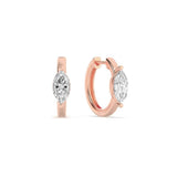 1.5CTW Marquise Shaped Lab Grown Diamond (F/VS) Solitaire Huggie Earrings in 14K Gold