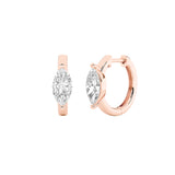 3.25CTW Marquise Shaped Lab Grown Diamond (F/VS) Solitaire Huggie Earrings in 14K Gold