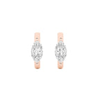 3.25CTW Marquise Shaped Lab Grown Diamond (F/VS) Solitaire Huggie Earrings in 14K Gold