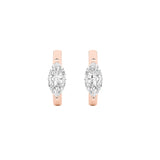 3.25CTW Marquise Shaped Lab Grown Diamond (F/VS) Solitaire Huggie Earrings in 14K Gold