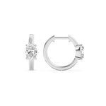 1.5CTW Oval Shaped Lab Grown Diamond (F/VS) Solitaire Huggie Earrings in 14K Gold