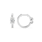 1.5CTW Oval Shaped Lab Grown Diamond (F/VS) Solitaire Huggie Earrings in 14K Gold