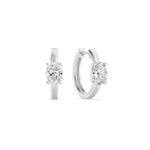 1.5CTW Oval Shaped Lab Grown Diamond (F/VS) Solitaire Huggie Earrings in 14K Gold