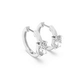 1.5CTW Oval Shaped Lab Grown Diamond (F/VS) Solitaire Huggie Earrings in 14K Gold