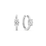 1.5CTW Oval Shaped Lab Grown Diamond (G/VS) Solitaire Huggie Earrings in 14K Gold