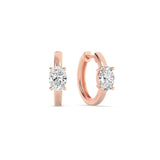 1.5CTW Oval Shaped Lab Grown Diamond (F/VS) Solitaire Huggie Earrings in 14K Gold