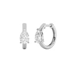 1.5CTW Pear Shaped Lab Grown Diamond (F/VS) Solitaire Huggie Earrings in 14K Gold