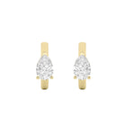 1.5CTW Pear Shaped Lab Grown Diamond (F/VS) Solitaire Huggie Earrings in 14K Gold