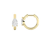 1.5CTW Pear Shaped Lab Grown Diamond (G/VS) Solitaire Huggie Earrings in 14K Gold