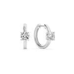 1.5CTW Round Shaped Lab Grown Diamond (F/VS) Solitaire Huggie Earrings in 14K Gold