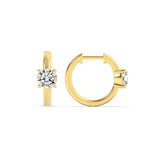 1.5CTW Round Shaped Lab Grown Diamond (F/VS) Accented Huggie Earrings in 14K Yellow Gold