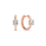 1.5CTW Round Shaped Lab Grown Diamond (F/VS) Solitaire Huggie Earrings in 14K Gold