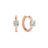 1.5CTW Round Shaped Lab Grown Diamond (F/VS) Solitaire Huggie Earrings in 14K Gold