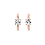 1.5CTW Round Shaped Lab Grown Diamond (F/VS) Solitaire Huggie Earrings in 14K Gold