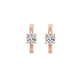 1.5CTW Round Shaped Lab Grown Diamond (F/VS) Solitaire Huggie Earrings in 14K Gold