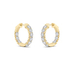 3CTW Round Shaped Lab Grown Diamond (F/VS) Inside out Hoop Earrings in 14K Gold