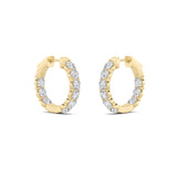 3CTW Round Shaped Lab Grown Diamond (F/VS) Inside out Hoop Earrings in 14K Gold
