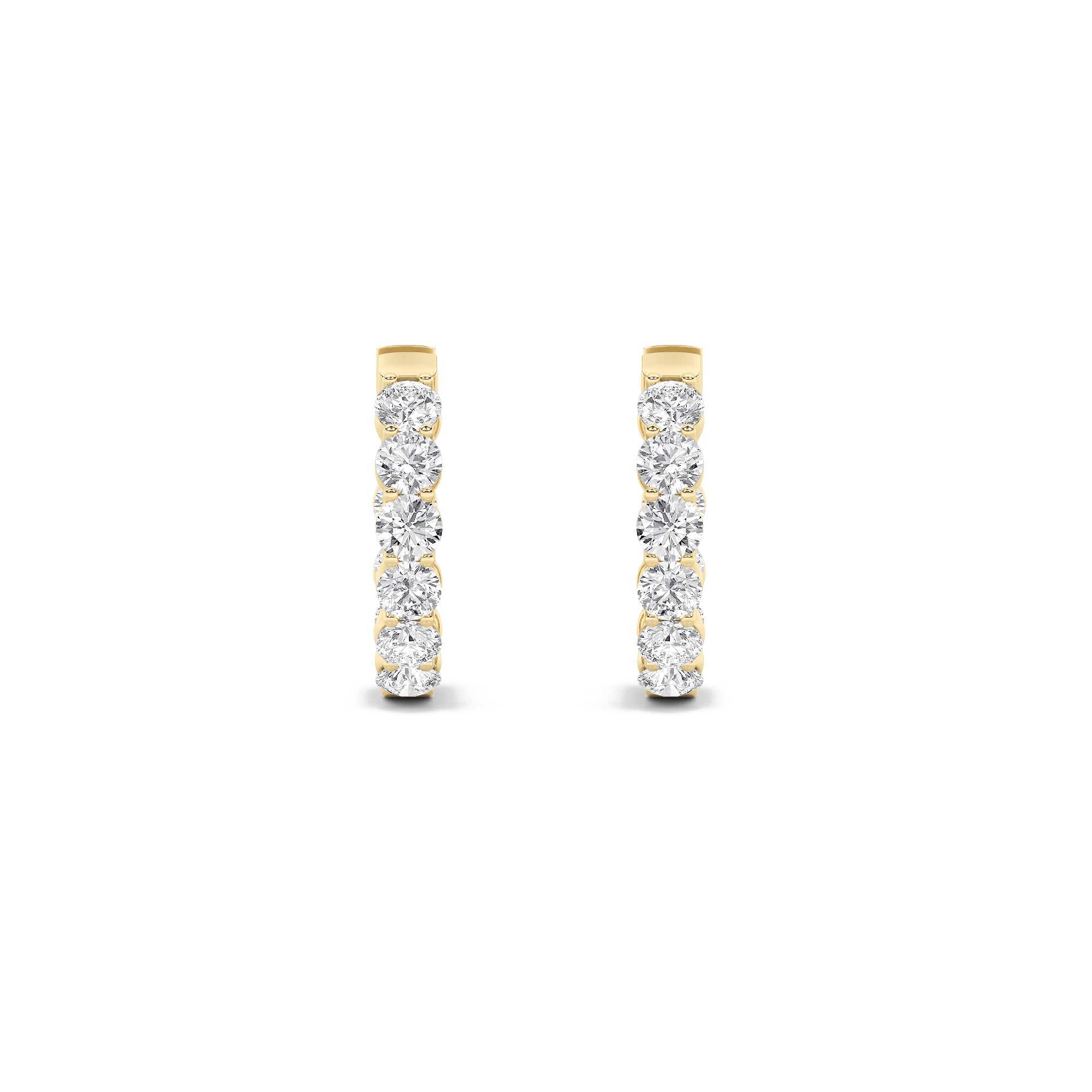 3CTW Round Shaped Lab Grown Diamond (F/VS) Inside out Hoop Earrings in 14K Gold