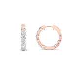 3CTW Round Shaped Lab Grown Diamond (F/VS) Inside out Hoop Earrings in 14K Gold
