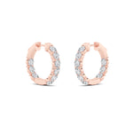 3CTW Round Shaped Lab Grown Diamond (F/VS) Inside out Hoop Earrings in 14K Gold