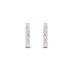 3CTW Round Shaped Lab Grown Diamond (F/VS) Inside out Hoop Earrings in 14K Gold