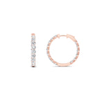 5CTW Round Shaped Lab Grown Diamond (F/VS) Inside out Hoop Earrings in 14K Gold