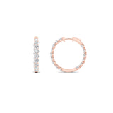 5CTW Round Shaped Lab Grown Diamond (F/VS) Inside out Hoop Earrings in 14K Gold